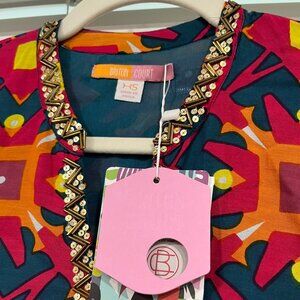 Women – XS – NWT Briton Court Colorful Resort Tiered Dress (Navagio Bay Print)